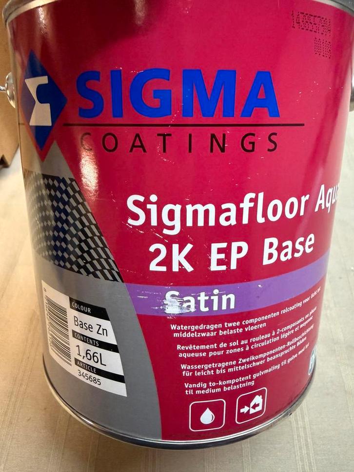 Sigma tweecomponenten oranje vloerlak 2,5liter, Hobby en Vrije tijd, Knutselen, Nieuw, Materiaal, Ophalen of Verzenden