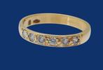 18k Gouden Prinses Diana Lady Di Ring 22 Diamanten Saffier, Nieuw, Ophalen of Verzenden, Kleiner dan 17, Met edelsteen