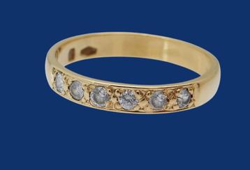 18k Gouden Prinses Diana Lady Di Ring 22 Diamanten Saffier beschikbaar voor biedingen