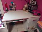 Witte bureau met roze, Huis en Inrichting, Bureaus, Ophalen, Bureau