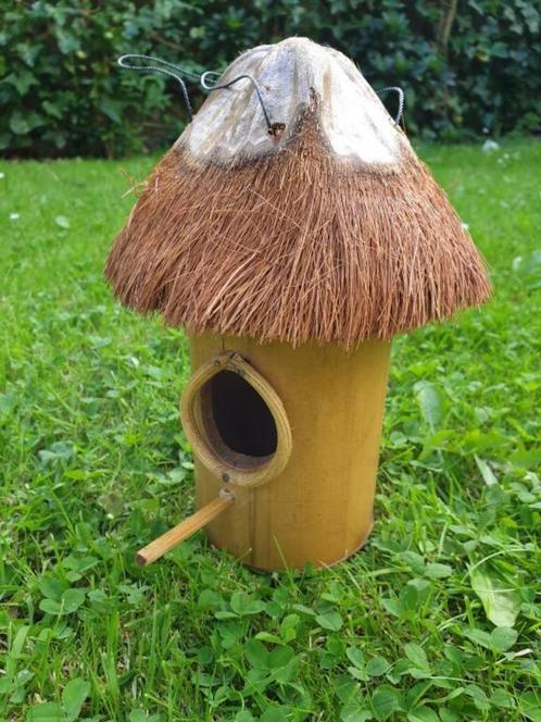 vogelhuis , bamboe , kokosnoot, Tuin en Terras, Vogelhuisjes en Vogelbaden, Nieuw, Ophalen of Verzenden