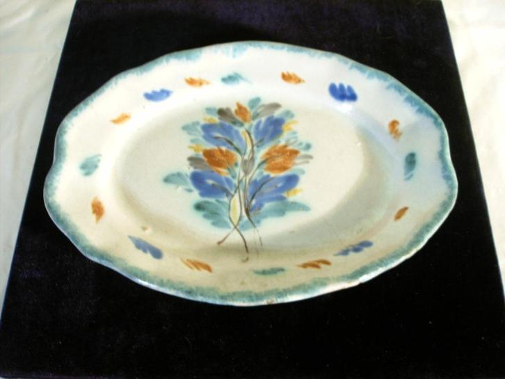 Antieke Franse keramische schotel., Antiek en Kunst, Antiek | Keramiek en Aardewerk, Ophalen of Verzenden