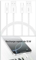 USB-A-naar-USB-C-kabel (verpakking van 2), Telecommunicatie, Ophalen of Verzenden, Nieuw