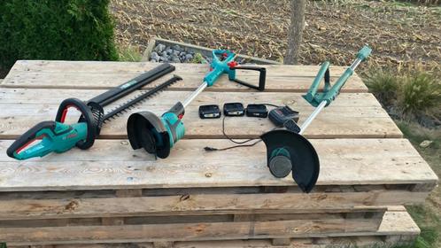 Bosch grasmaaier,trimmer en heggeschaar, Tuin en Terras, Grastrimmers, Gebruikt, Accu, 10 tot 30 cm, Ophalen