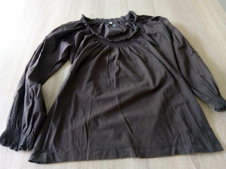 Bruine blouse The Barn maat M, Kleding | Dames, Blouses en Tunieken, Zo goed als nieuw, Maat 38/40 (M), Bruin, Ophalen