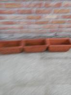 3 identieke mooie terracotta planten/bloemenbakken., Ophalen, Zo goed als nieuw