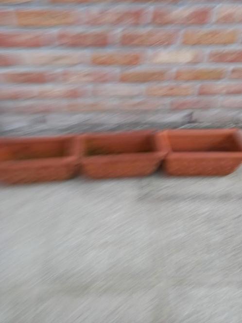3 identieke mooie terracotta planten/bloemenbakken., Tuin en Terras, Bloembakken en Plantenbakken, Zo goed als nieuw, Ophalen