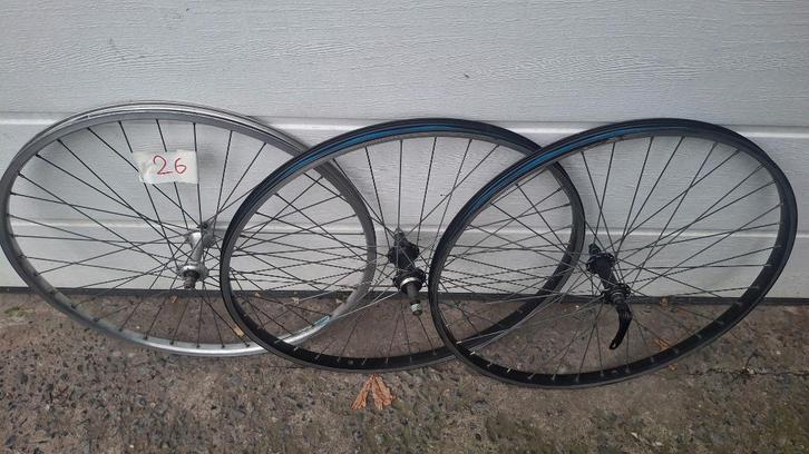 26" Fietswielen voorwiel + wielset voor MTB of kinderfiets, Fietsen en Brommers, Fietsonderdelen, Gebruikt, Algemeen, Wiel, Ophalen