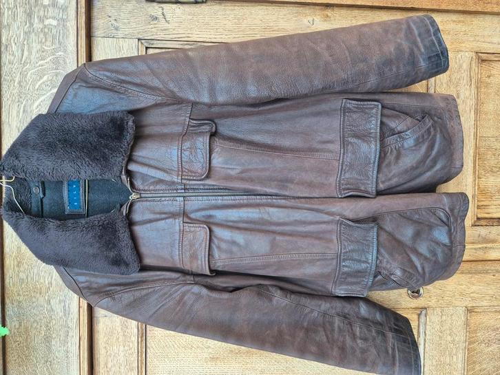 Veste cuir brune T42, Kleding | Dames, Jassen | Winter, Zo goed als nieuw, Ophalen of Verzenden