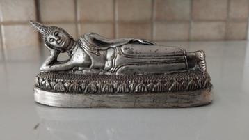Liggende Boeddha,Thaise Buddha Verzilverd-brons,Thailand,,,,, Enlèvement ou Envoi, Utilisé