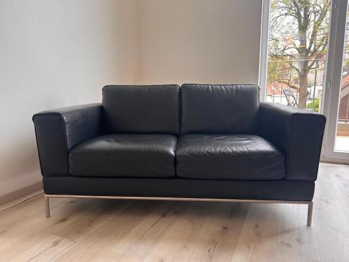 Ikea Arild leer tweezit, Huis en Inrichting, Zetels | Zetels en Chaises Longues, Gebruikt, Tweepersoons, Leer, Metaal, Ophalen