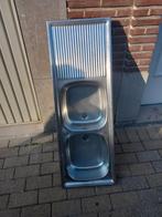 evier cuisine double bac a encastrer 43.5 cm sur 123.5 cm, Ophalen of Verzenden, Zo goed als nieuw