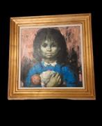 Victor Quiénen (1918-1983) meisje met pop., Antiek en Kunst, Kunst | Schilderijen | Klassiek, Ophalen