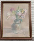 Pastel fleur signe Henri poppe 1956, Antiquités & Art, Enlèvement ou Envoi