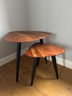 Bijzettafeltjes in acaciahout, Huis en Inrichting, Tafels | Bijzettafels, Ophalen, Nieuw, Overige vormen, Hout