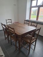 Table à manger + 6 chaises, 100 à 150 cm, Chêne, Rectangulaire, 50 à 100 cm