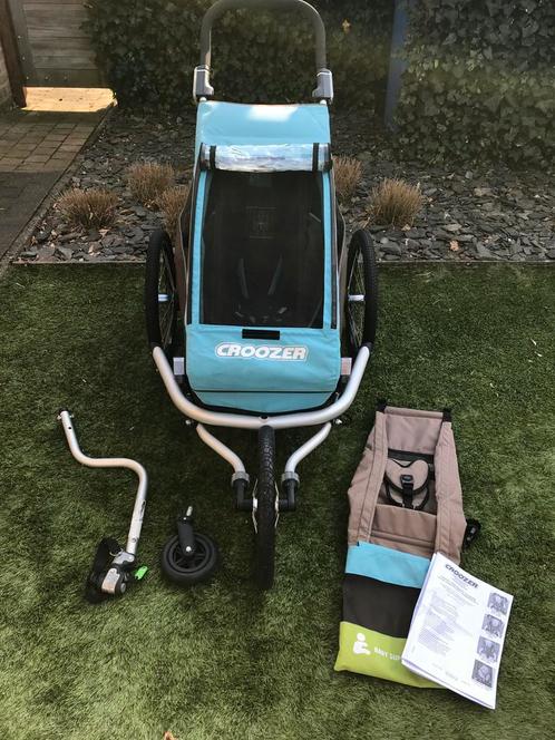 Croozer kid plus for 1 fietskar verlichting vering hangmat, Fietsen en Brommers, Fietsaccessoires | Aanhangwagens en Karren, Zo goed als nieuw