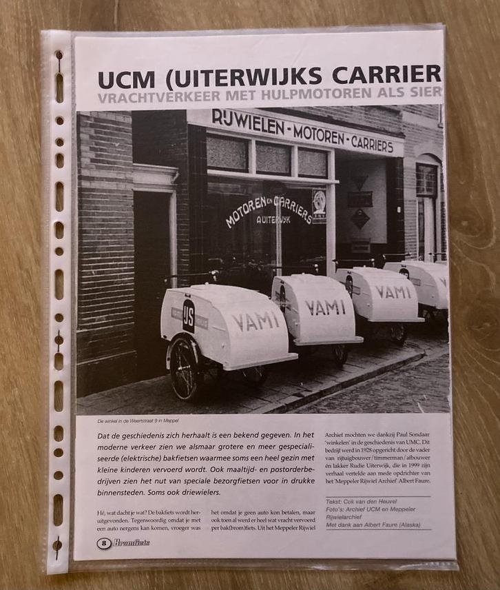 Unieke Map met documentatie UCM  ( bakfietsen ), Fietsen en Brommers, Handleidingen en Instructieboekjes, Verzenden