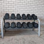 Technogym dumbells set 7 kilo tot 22 kilo + technogym rek, Sport en Fitness, Ophalen, Zo goed als nieuw