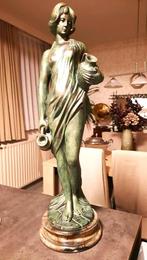 Prachtige unieke bronzen standbeeld- H- 80 cm, Antiek!, Antiquités & Art, Curiosités & Brocante, Enlèvement