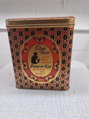 Boîte en fer blanc vintage en parfait état Café chat noir, Enlèvement ou Envoi, Comme neuf, Café