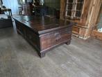 Massief houten salontafel/kist 140 x 80 x 45 cm, Huis en Inrichting, Tafels | Salontafels, Ophalen, 100 tot 150 cm, 50 tot 100 cm