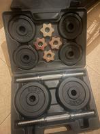 Twee halters met gewichten, Sport en Fitness, Ophalen, Zo goed als nieuw