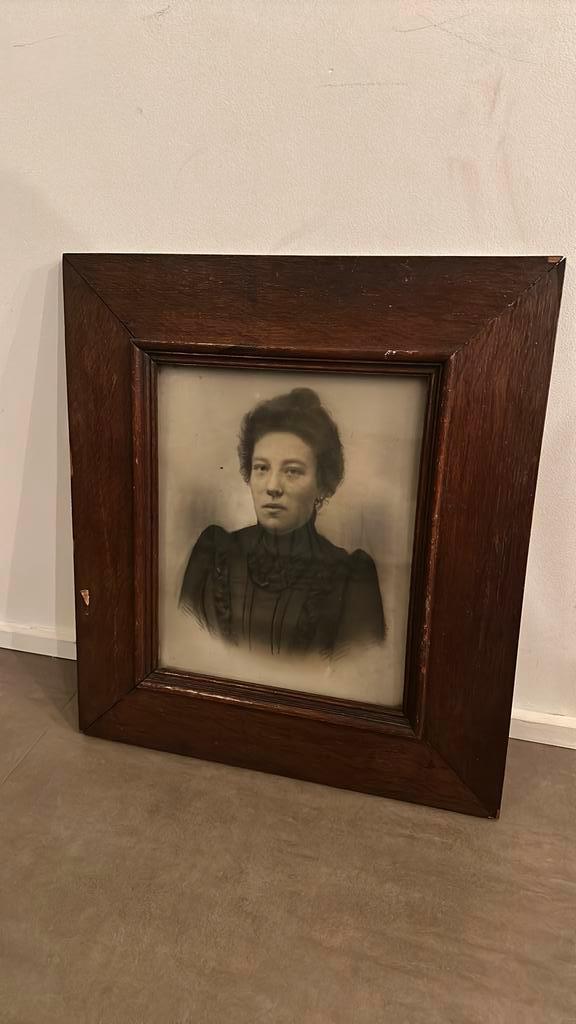 Antieke Fotoportret – ca. 1900 – in originele houten lijst, Antiek en Kunst, Kunst | Tekeningen en Fotografie, Ophalen