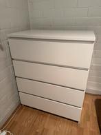 MALM Ladekast met 4 lades, wit, 80x100 cm, Ophalen, Gebruikt, 100 tot 150 cm, 50 tot 100 cm