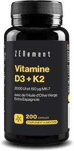 Vitamine D3 + Cholécalciférol K2 LIVRAISON GRATUITE, Envoi, Neuf, Autres types