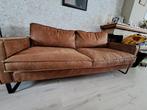 Een 2 en 3-zit, kleur cognac, Vintage, Driepersoons, Zo goed als nieuw, Rechte bank