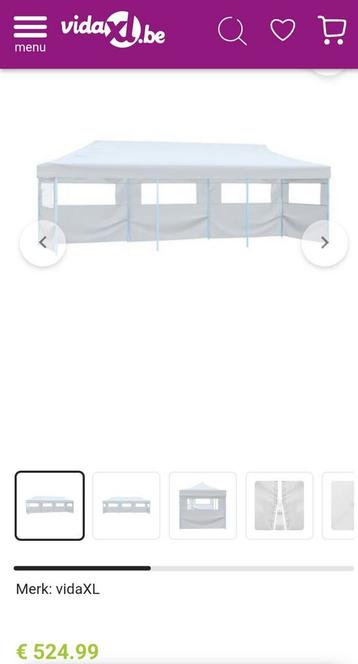 Partytent 3 x 9 m, 5 zijwanden, Tuin en Terras, Partytenten, Ophalen, Partytent, Minder dan 4 meter, 8 meter of meer