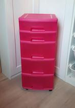 Fuchsia stevig rek op wielen met 5 ladeboxen ladekast, Ophalen of Verzenden