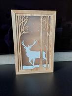 Houten wanddecoratie rendier 3D met ledlichtjes, Ophalen, Nieuw