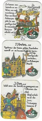 bierviltje 3st De Koninck vogeltjesmarkt, Collections, Marques de bière, Envoi, De Koninck