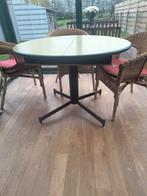 Mooie stevige uitschuifbare ronde tafel., Tuin en Terras, Ophalen, Zo goed als nieuw, Rond, Metaal