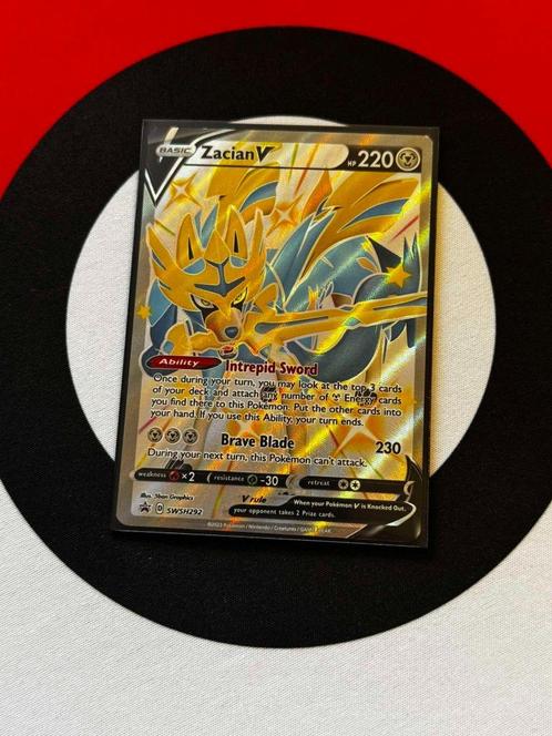 Pokémon - Zacian V - SWSH292 - Shiny Promo - NM, Hobby en Vrije tijd, Verzamelkaartspellen | Pokémon, Zo goed als nieuw, Losse kaart