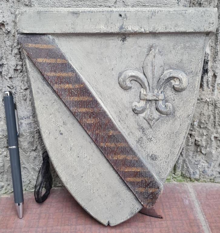 Antiek houten wapenschild UK EDWARDIAN, Antiek en Kunst, Kunst | Beelden en Houtsnijwerken, Ophalen of Verzenden