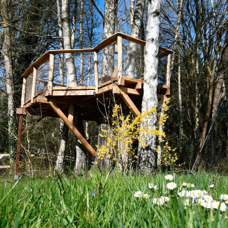 Boomhutten en boomterrassen, Kinderen en Baby's, Speelgoed | Buiten | Speelhuisjes, Nieuw, Hout, Verzenden