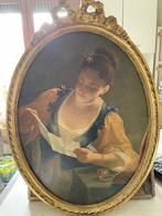 Jean Raoux – Jonge vrouw . Reproductie. Vergulde kader., Antiek en Kunst, Verzenden