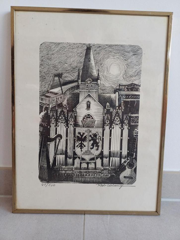 Ets Rob Delange, Antiek en Kunst, Kunst | Etsen en Gravures, Ophalen of Verzenden