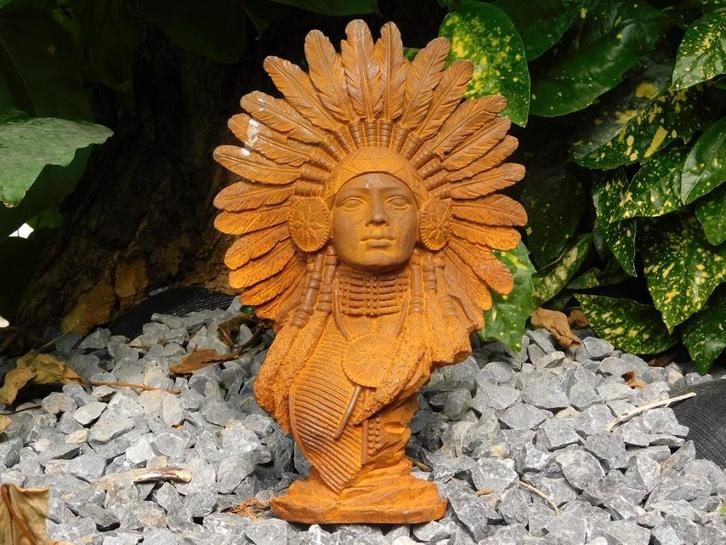 Image spéciale d'un Indien, en fonte, détaillée !, Antiquités & Art, Art | Sculptures & Bois, Enlèvement ou Envoi
