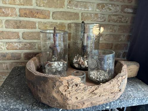 Houten decoratie schaal, Huis en Inrichting, Woonaccessoires | Schalen en Manden, Zo goed als nieuw, Schaal, Rond, Hout, Ophalen of Verzenden