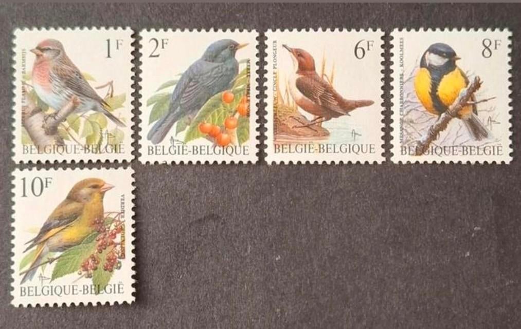 België: OBP 2457/61 ** Vogels 1992., Frankeerzegel, Ophalen of Verzenden, Zonder stempel, Postfris