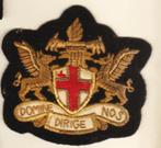 old emblem in gold thread " WW2 - Domine dirige nos " wapen, Ophalen of Verzenden, Landmacht, Embleem of Badge