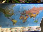 Wereldkaart 100 x 72 cm, Huis en Inrichting, Ophalen, 50 tot 75 cm, Zo goed als nieuw, 75 tot 100 cm