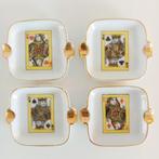 4 vintage poker asbakjes - Speelkaarten motief - keramiek, Ophalen, Zo goed als nieuw, Porselein, Overige typen