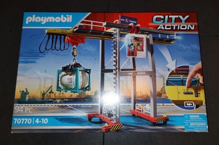 Playmobil Portaalkraan met containers (70770) - nieuw, Enfants & Bébés, Jouets | Playmobil, Neuf, Ensemble complet, Enlèvement ou Envoi