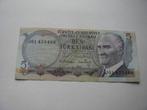 Bankbiljet van 5 lira uit Turkije, 1970, negen, Verzenden
