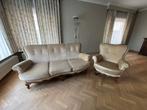3 zit zetel + fauteuil, Ophalen, Gebruikt, Minder dan 75 cm, 150 tot 200 cm